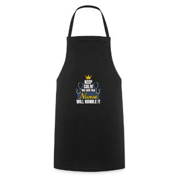 Keep Calm The Dialysis Nurse Will Handle It - Cooking Apron - black - Front - AI Model Male 185 dark (185cm)