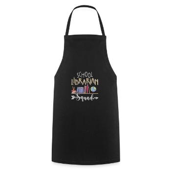 School Librarian Squad Shirt Gift - Cooking Apron - black - Front - AI Model Male 185 dark (185cm)