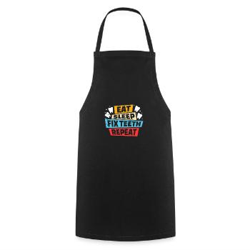 Eat Sleep Fix Teeth Repeat Shirt Gift - Cooking Apron - black - Front - AI Model Male 185 dark (185cm)