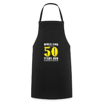 50e anniversaire Vintage Retro 1973 Chemise - Tablier de cuisine - noir - Devant - AI Model Male 185 dark (185cm)