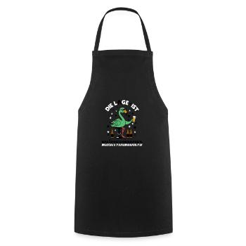 Drôle de flamant rose vert - Tablier de cuisine - noir - Devant - AI Model Male 185 dark (185cm)
