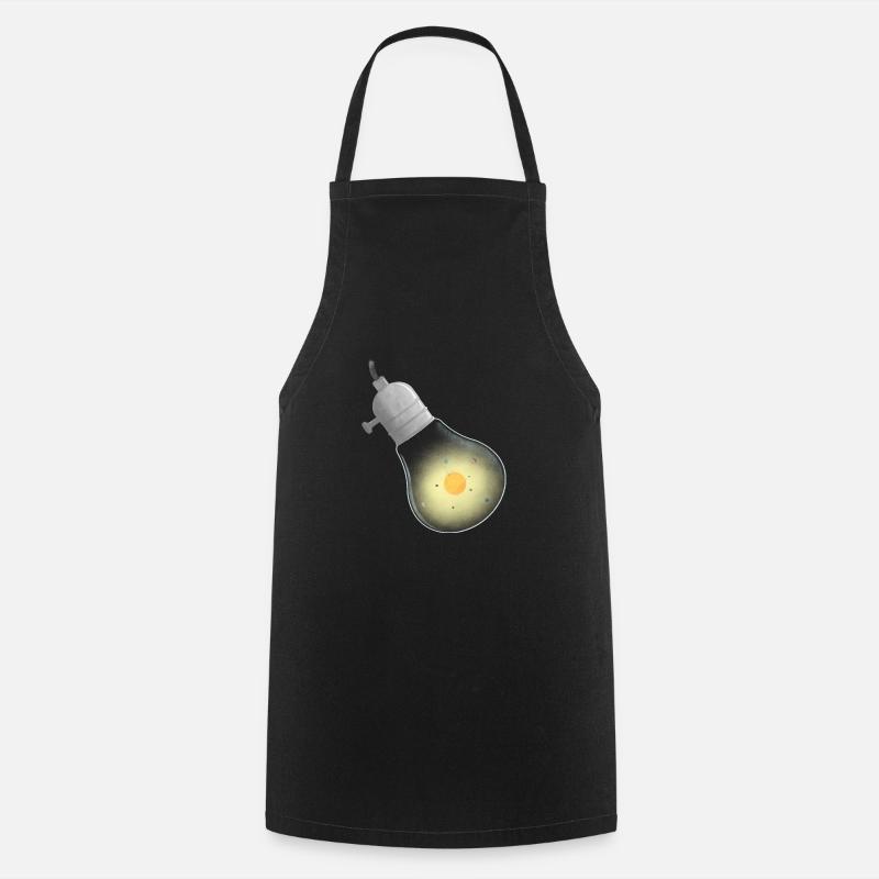 Light bulb solar system on thread - Cooking Apron - black