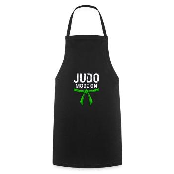 Mode Judo activé - Tablier de cuisine - noir - Devant - AI Model Male 185 dark (185cm)