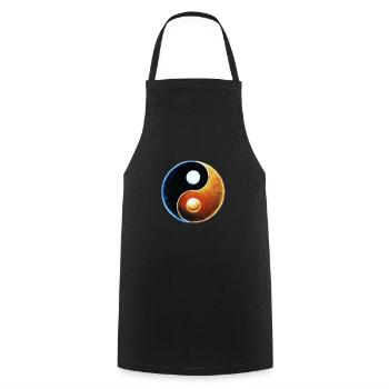 Yin Yang - Kochschürze - Schwarz - Vorne - AI Model Male 185 dark (185cm)