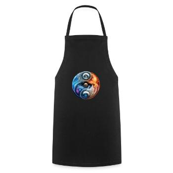 Yin Yang - Cooking Apron - black - Front - AI Model Male 185 dark (185cm)