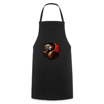 Yin Yang - Cooking Apron - black - Front - AI Model Male 185 dark (185cm)