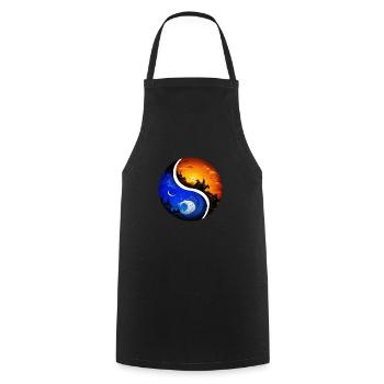 Yin Yang - Kochschürze - Schwarz - Vorne - AI Model Male 185 dark (185cm)