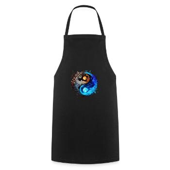 Yin Yang - Cooking Apron - black - Front - AI Model Male 185 dark (185cm)