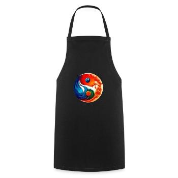 Yin Yang - Kochschürze - Schwarz - Vorne - AI Model Male 185 dark (185cm)