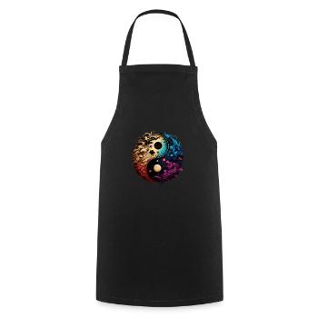 Yin Yang - Kochschürze - Schwarz - Vorne - AI Model Male 185 dark (185cm)