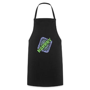 Prénom Hennry - Tablier de cuisine - noir - Devant - AI Model Male 185 dark (185cm)