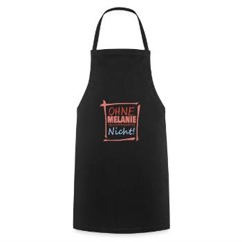 Geschenk für Melanie - Kochschürze - Schwarz - Vorne - AI Model Male 185 dark (185cm)