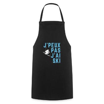 J'peux pas j'ai ski - Tablier de cuisine - noir - Devant - AI Model Male 185 dark (185cm)