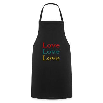 LOVE,JUST MARRIED,VIVE LES MARIES,EVJF,COUPLE - Cooking Apron - black - Front - AI Model Male 185 dark (185cm)