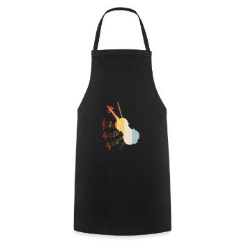 Violin violin orchestra viola violinist retro - Cooking Apron - black - Front - AI Model Male 185 dark (185cm)