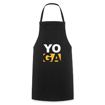 T-shirt de yoga - Tablier de cuisine - noir - Devant - AI Model Male 185 dark (185cm)