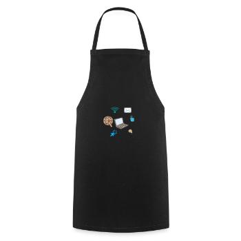 VERBUNDENER COMPUTER - Kochschürze - Schwarz - Vorne - AI Model Male 185 dark (185cm)