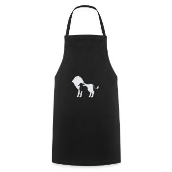 Lion and the Lamb graphic in white - Cooking Apron - black - Front - AI Model Male 185 dark (185cm)