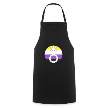 Symbol Nonbinary Non-Binary Nonbinary Gender - Cooking Apron - black - Front - AI Model Male 185 dark (185cm)