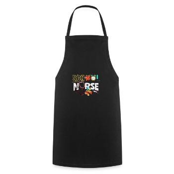 École infirmière infirmière de l’école cadeau - Tablier de cuisine - noir - Devant - AI Model Male 185 dark (185cm)