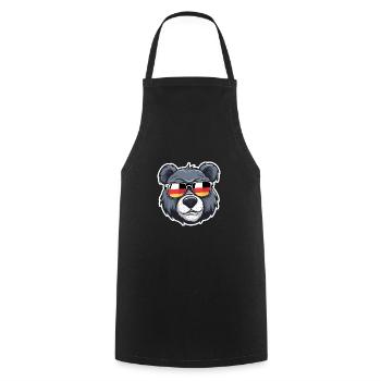 Bear Head with Germany Sunglasses - Cooking Apron - black - Front - AI Model Male 185 dark (185cm)