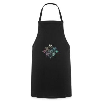 Pastel Goth Lune Goth papillon lune gothique - Tablier de cuisine - noir - Devant - AI Model Male 185 dark (185cm)