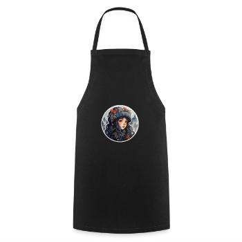 Fille d’hiver - Tablier de cuisine - noir - Devant - AI Model Male 185 dark (185cm)