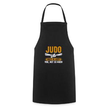 Judo macht mich glücklich, du nicht so sehr - Kochschürze - Schwarz - Vorne - AI Model Male 185 dark (185cm)