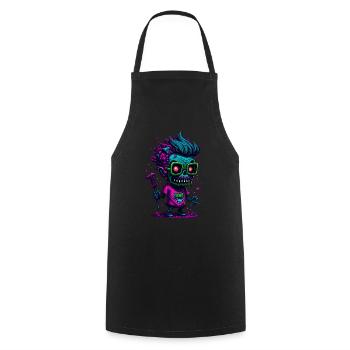 Bunter cooler Zombie - Kochschürze - Schwarz - Vorne - AI Model Male 185 dark (185cm)