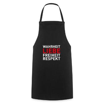 Wahrheit Liebe Freiheit Respekt - Geschenk - Kochschürze - Schwarz - Vorne - AI Model Male 185 dark (185cm)