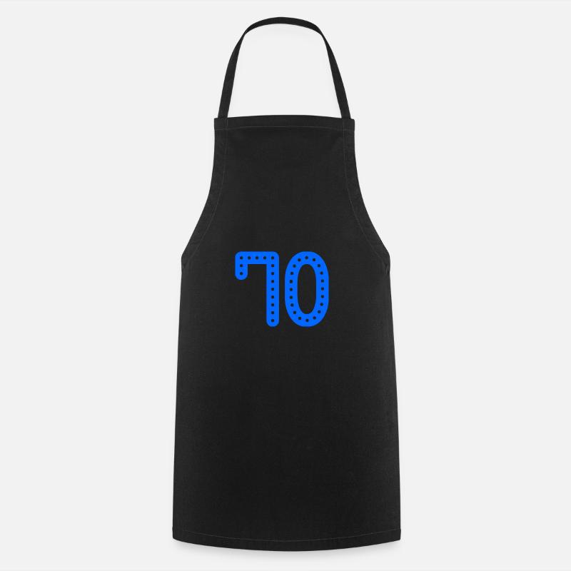 70 ANS. 70e ANNIVERSAIRE. ANNIVERSAIRE 70 ANS. 70 - Tablier de cuisine - noir