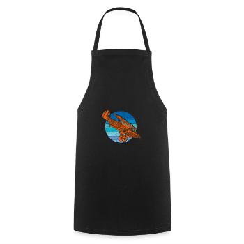 Avion biplan - Tablier de cuisine - noir - Devant - AI Model Male 185 dark (185cm)