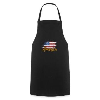 UNITED STATES - Cooking Apron - black - Front - AI Model Male 185 dark (185cm)