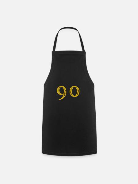 90 ANS. 90e ANNIVERSAIRE. ANNIVERSAIRE 90 ANS. 90 - Tablier de cuisine - noir