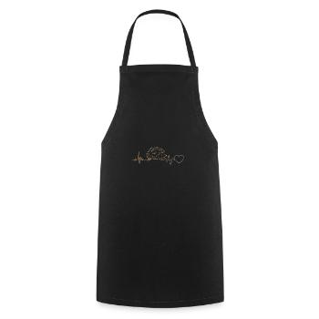 Hedgehog Heartbeat Spiky Autumn Forest Gift Idea - Cooking Apron - black - Front - AI Model Male 185 dark (185cm)