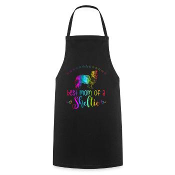 Proud mother of Sheltie mother dog - Cooking Apron - black - Front - AI Model Male 185 dark (185cm)