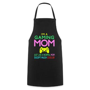 I am a Gaming Mom Mother Game Sport - Cooking Apron - black - Front - AI Model Male 185 dark (185cm)