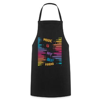 Music is my best friend - Cooking Apron - black - Front - AI Model Male 185 dark (185cm)