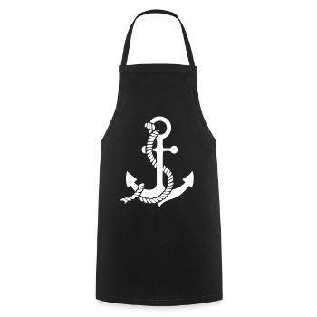 Anchor with knot - Cooking Apron - black - Front - AI Model Male 185 dark (185cm)