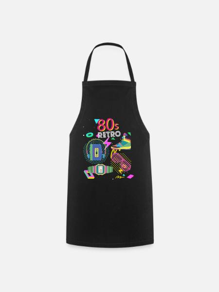 Années 80 Années 80 Années 80 rétro Vintage - Tablier de cuisine - noir