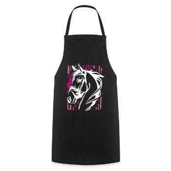 Graffiti-Stil Pferd mit Pinkem Farbsplash - Kochschürze - Schwarz - Vorne - AI Model Male 185 dark (185cm)