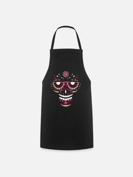 Skull Smiling - Cooking Apron - black