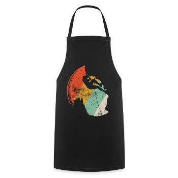 Sunset Surf Silhouette on Retro Arc - Cooking Apron - black - Front - AI Model Male 185 dark (185cm)