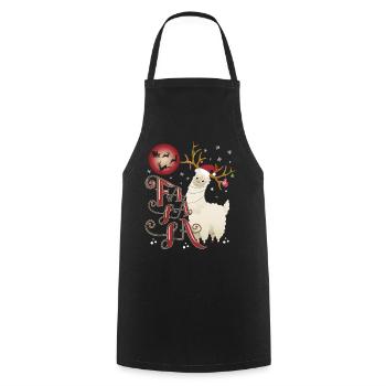 Fa la la Alpaca Christmas - Cooking Apron - black - Front - AI Model Male 185 dark (185cm)