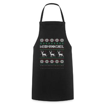 Jäger Weihnachten Geschenk Hirsch Weidmannsheil - Kochschürze - Schwarz - Vorne - AI Model Male 185 dark (185cm)