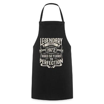 1972 Vintage Vintage 50 ans cadeau d’anniversaire - Tablier de cuisine - noir - Devant - AI Model Male 185 dark (185cm)