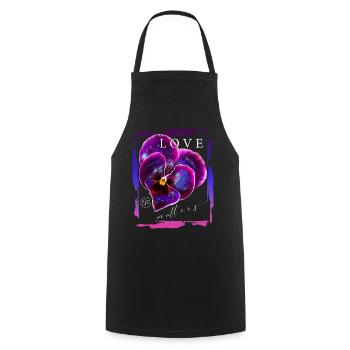 Love matters Blume Valentinstag Romantiker Spruch - Kochschürze - Schwarz - Vorne - AI Model Male 185 dark (185cm)