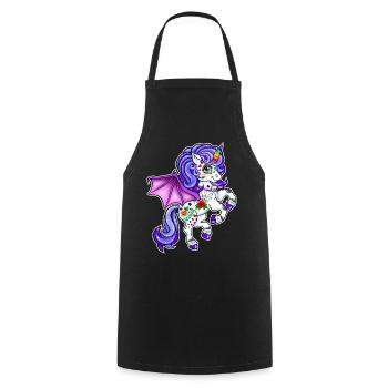 Licorne Halloween 2022 - Tablier de cuisine - noir - Devant - AI Model Male 185 dark (185cm)