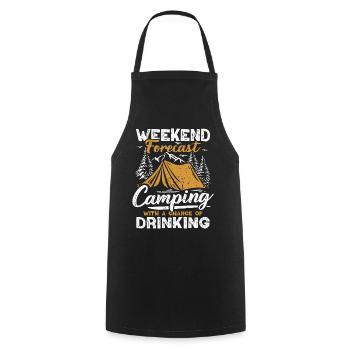 Camping Forecast Beer Tent Mountains Hiking Camper - Cooking Apron - black - Front - AI Model Male 185 dark (185cm)