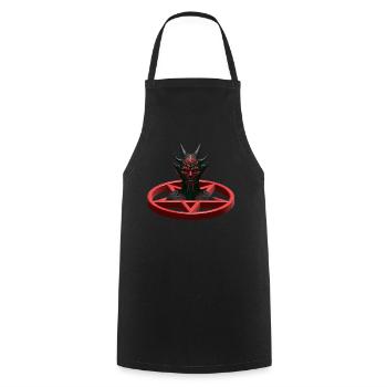 Devil Pentagram Satan Horror - Cooking Apron - black - Front - AI Model Male 185 dark (185cm)